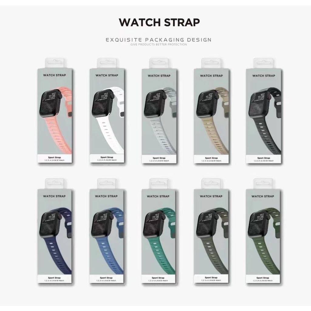 Strap Apple Watch 8 / 7 / 6 / 5 / 4 / 3 / 2 / 1 / SE - 49 45 44 42 41 40 38mm Sport Rubber Soft Band