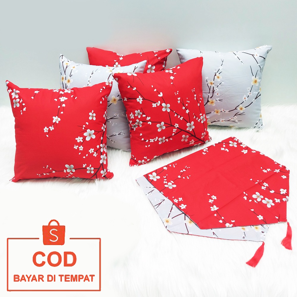 ✅COD Cover Sarung Bantal Kursi Sofa Set Taplak Meja Tamu