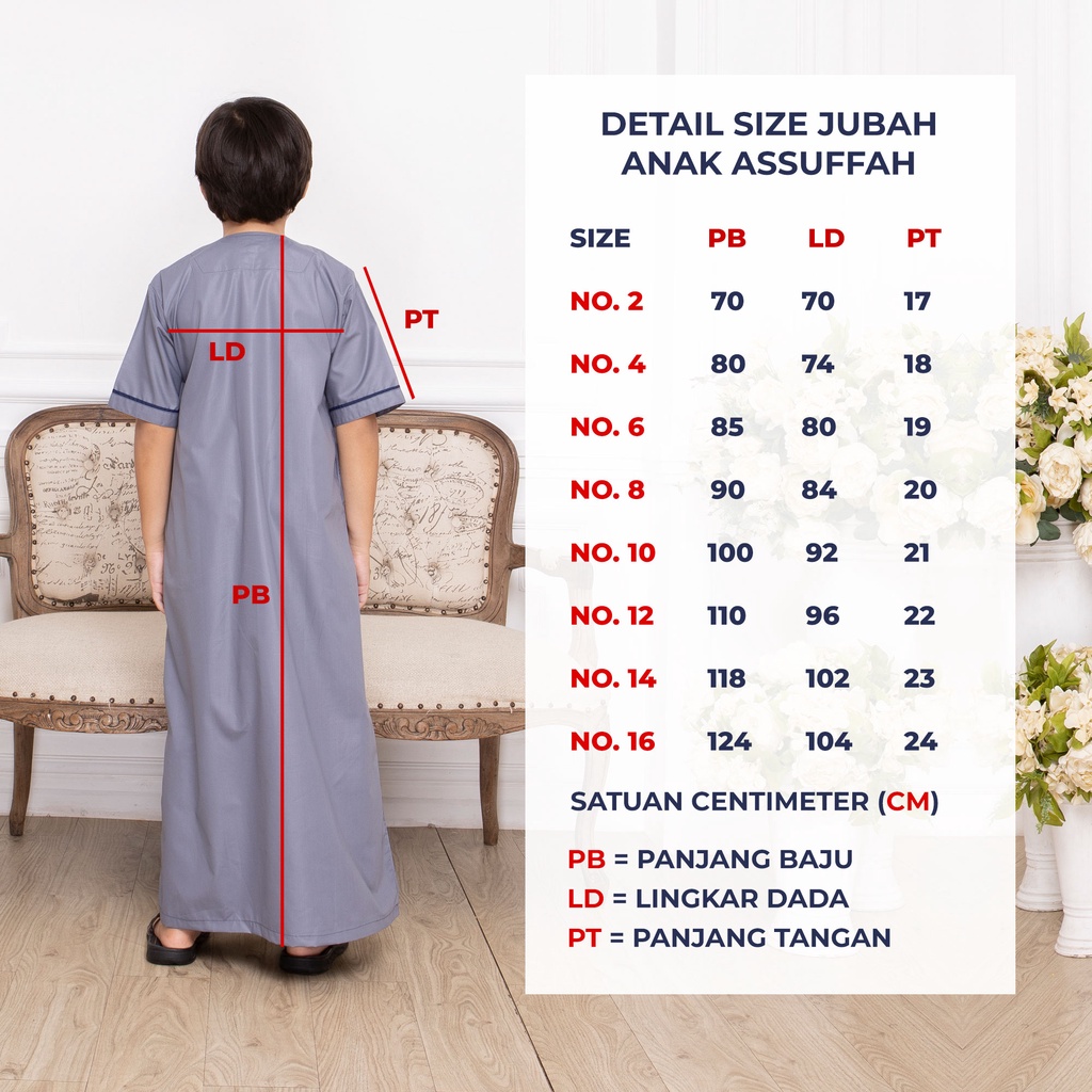 Jubah Anak Laki Laki Casual Premium 9 - 16 Tahun Zaid Series Original Assuffah