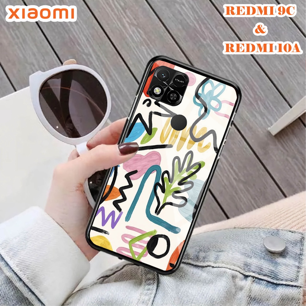 Softcase Glass Kaca REDMI 10A & REDMI 9C - Case Handphone REDMI 10A & REDMI 9C [T71].