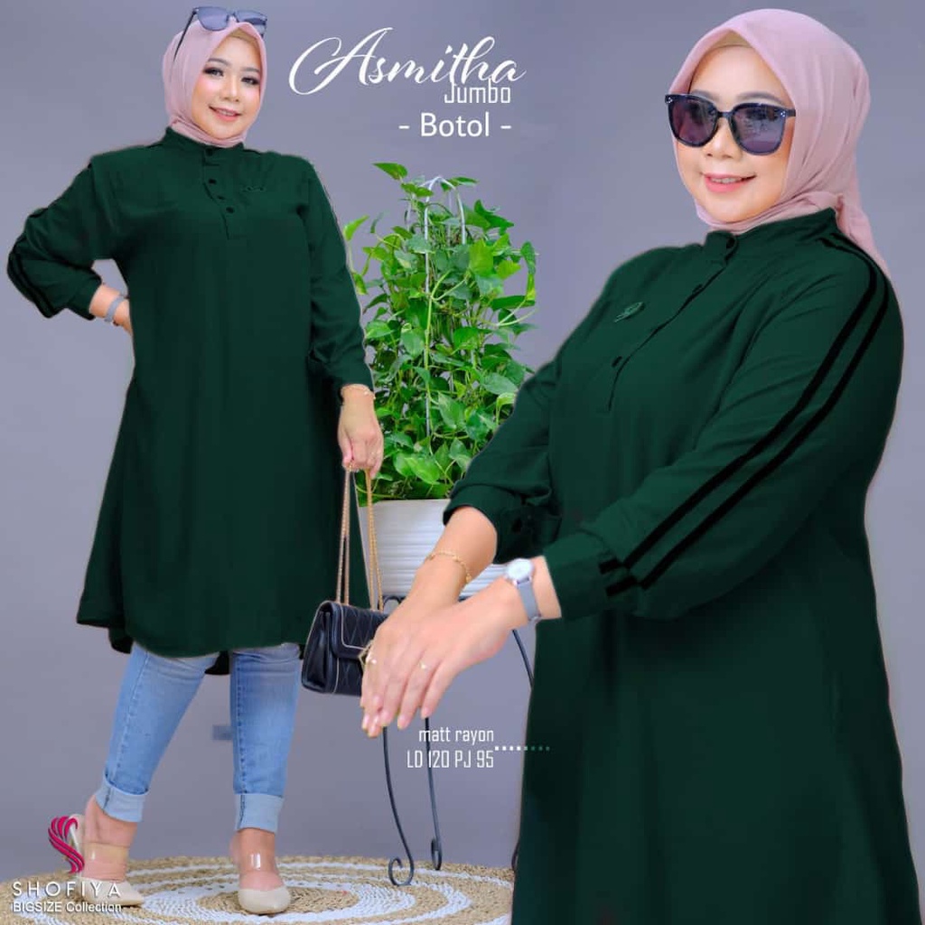 [TERLARIS] BAJU TUNIK JUMBO ASMITHA ORI BY SHOFIYA  ATASAN TUNIK WANITA BIG SIZE JUMBO CASUAL
