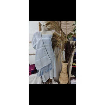 songket silungkang warna biru langit soft