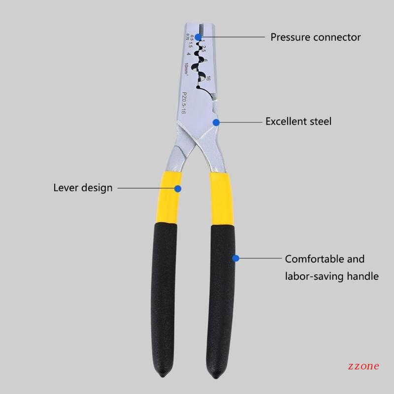 Tang Crimping Kabel Listrik Portabel PZ0.5-16mm