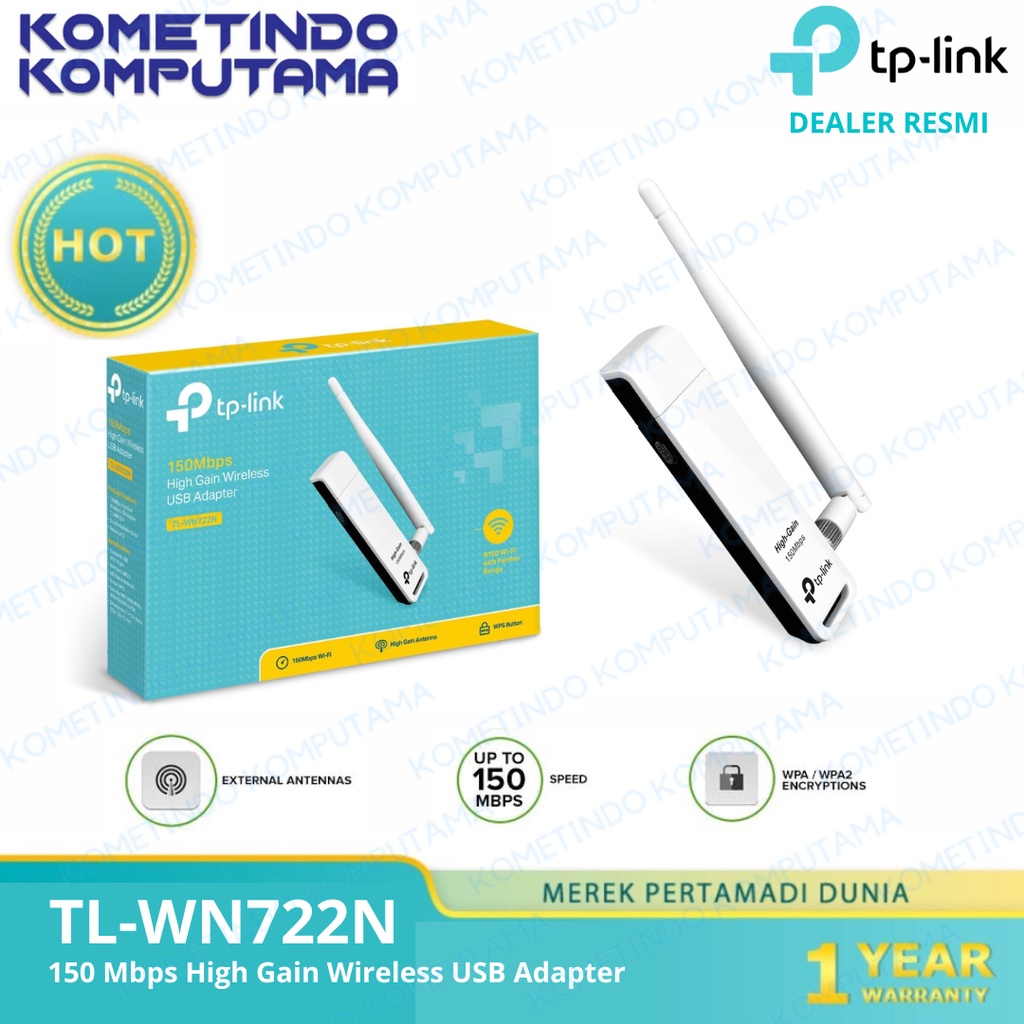 TP-LINK TL-WN722N High Gain Wireless USB Adapter USB 2.0 150Mbps - Garansi Resmi ORIGINAL 100% TPLINK