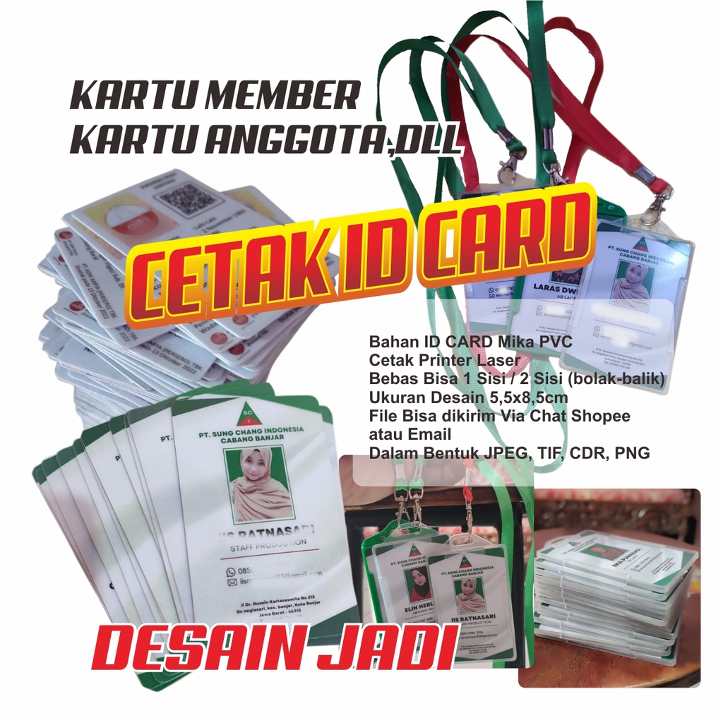 

Cetak Kartu ID CARD MEMBER Name Tag MIKA PVC