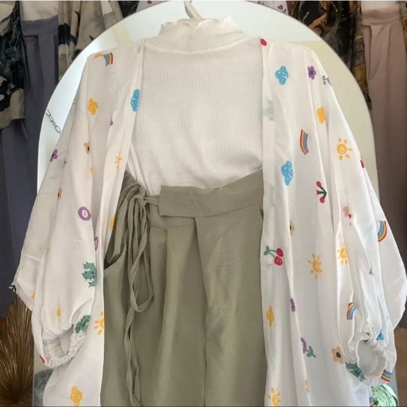 ONE SET KIYOWO OUTER+CELANA-SET SAGE GREEN
