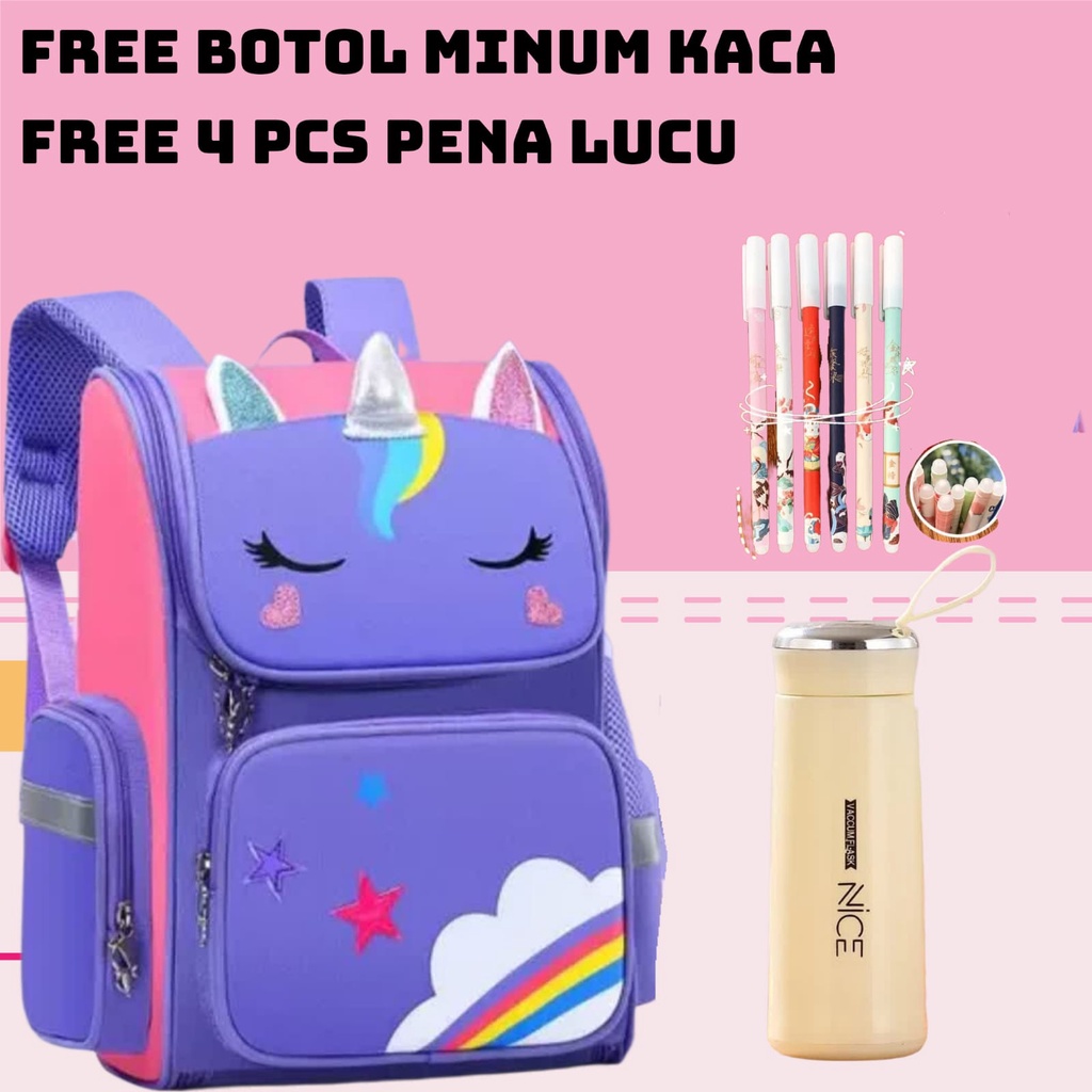[GRATIS ONGKIR COD]  Tas ransel backpack karakter Unicorn/Batman ransel anak Sekolah Paud Tk SD perempuan/Laki laki Import
