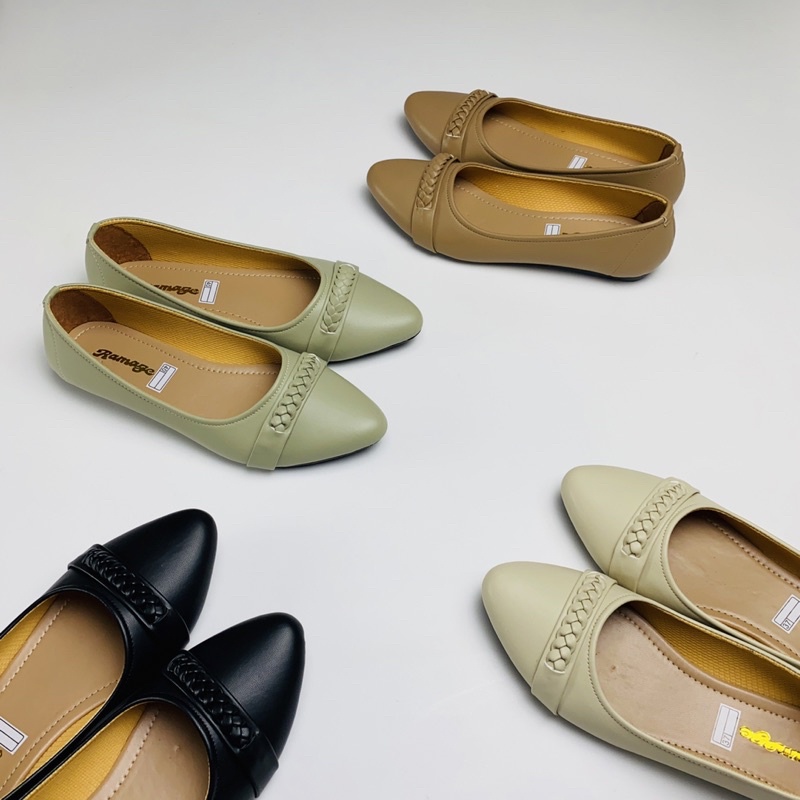 Sepatu Wanita Flat Shoes Ramage  Sol Karet Lentur tidak Licin