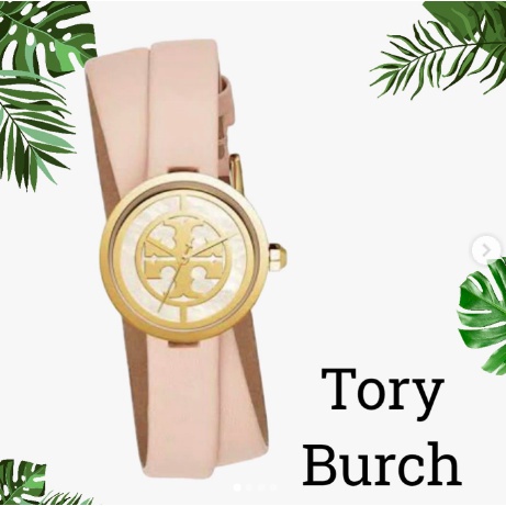 Jam tangan TB Tory Burch TBW4030 Reva Double wrap nude gold tone watch
