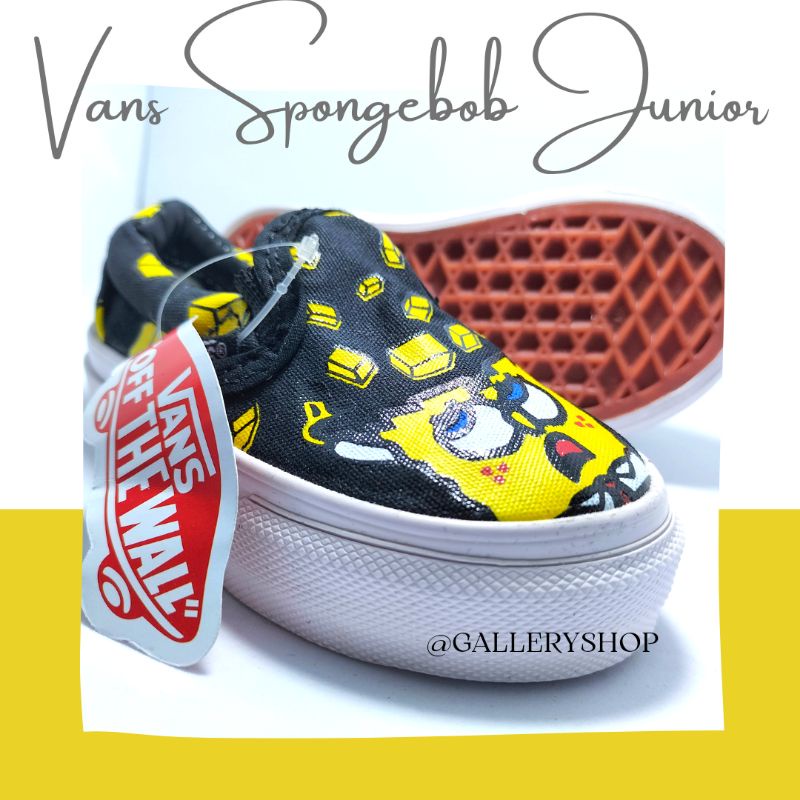 READY GOJEK GRAB SEPATU VANS SPONGEBOB HITAM KUNING LUCU ANAK SELOLAH ANAK PLAY GROUP PG TK SD KELAS 1 2 3 4 5 PEREMPUAN LAKI LAKI CEWEK COWOK MURAH BERKUALITAS TERLARIS