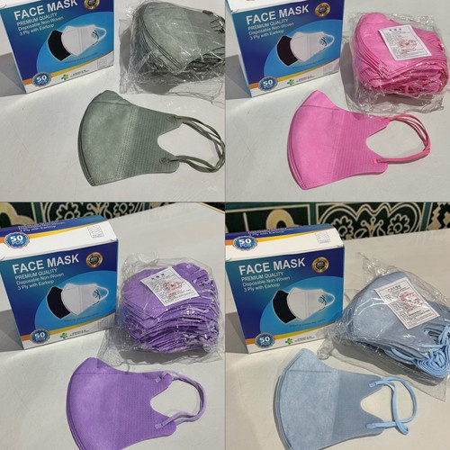 Masker duckbill warna warni 50 pcs 3 Ply Masker Duck bill Rainbow