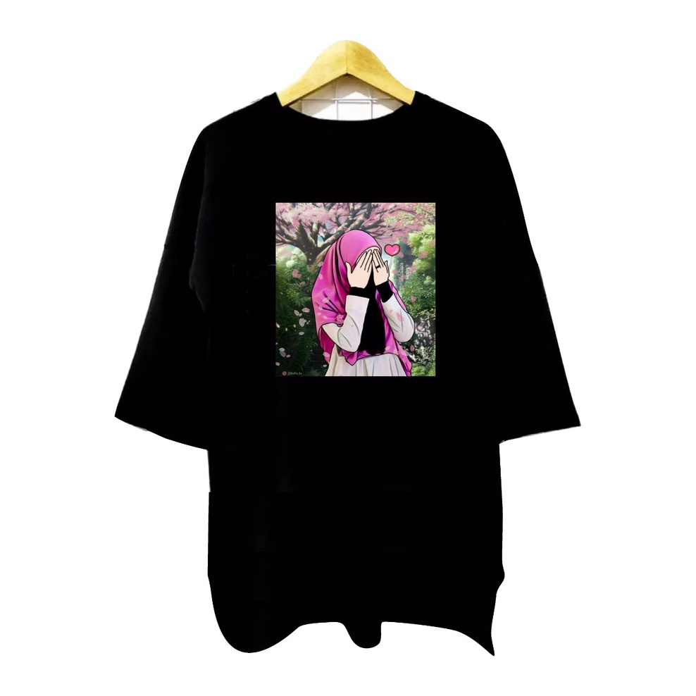 KAOS OVERSIZE WANITA HIJAB TOPI LENGAN 3/4