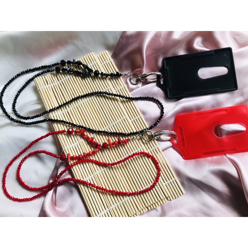 

LANYARD ID CARD HOLDER KRISTAL MIX CHIPS BEADS