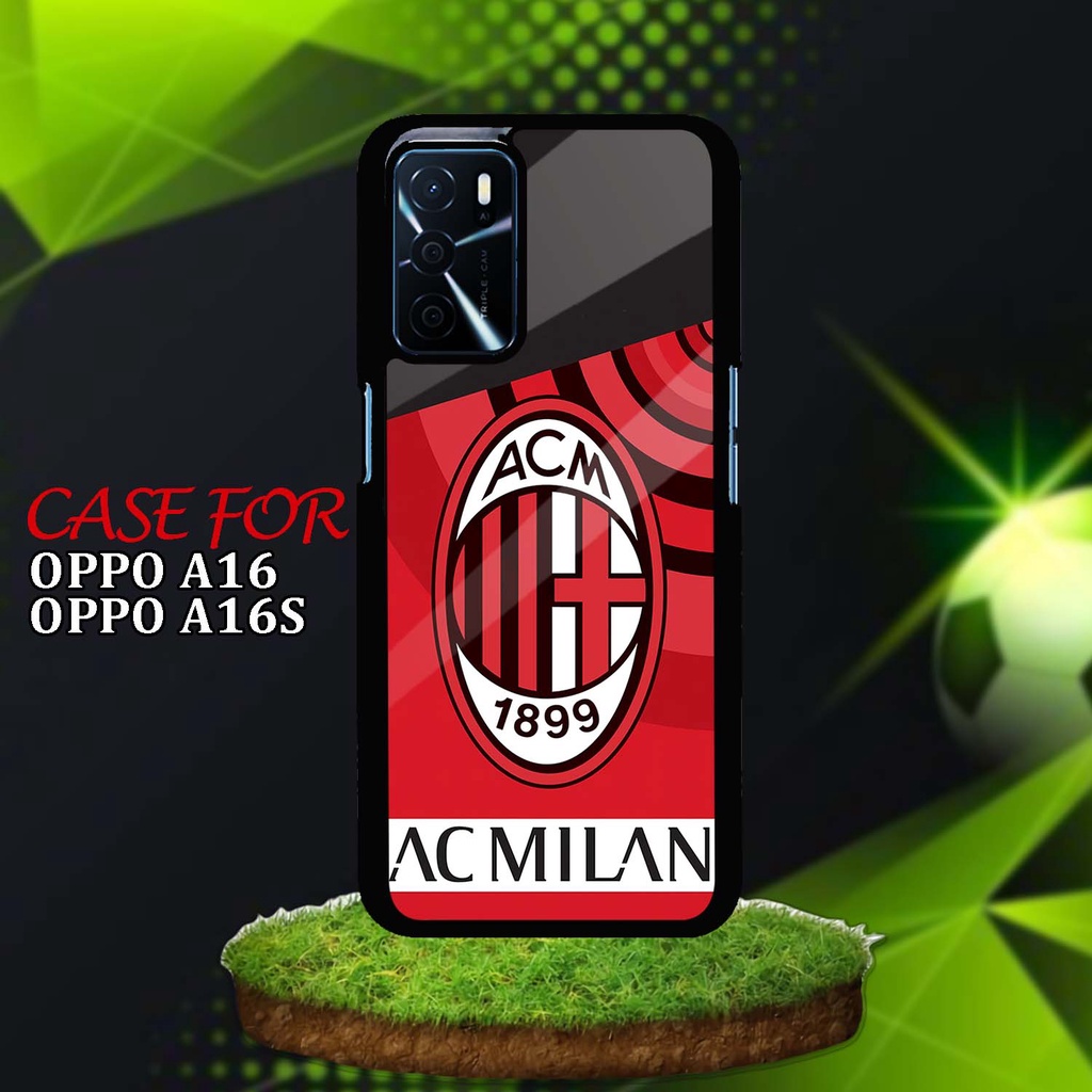 CASE GLOSSY OPPO A16 | CASING HP KILAU Motif AC Milan