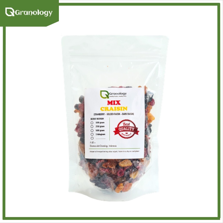 Mix Craisin 500 gram (Cranberry, Dark Raisin &amp; Golden Raisin) by Granology