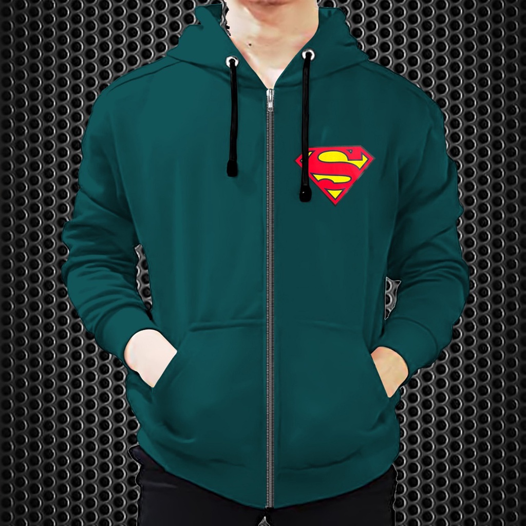 Jaket Resleting Superman / Jaket Dewasa / Jaket Distro / Jaket Diskon Bahan Fleece