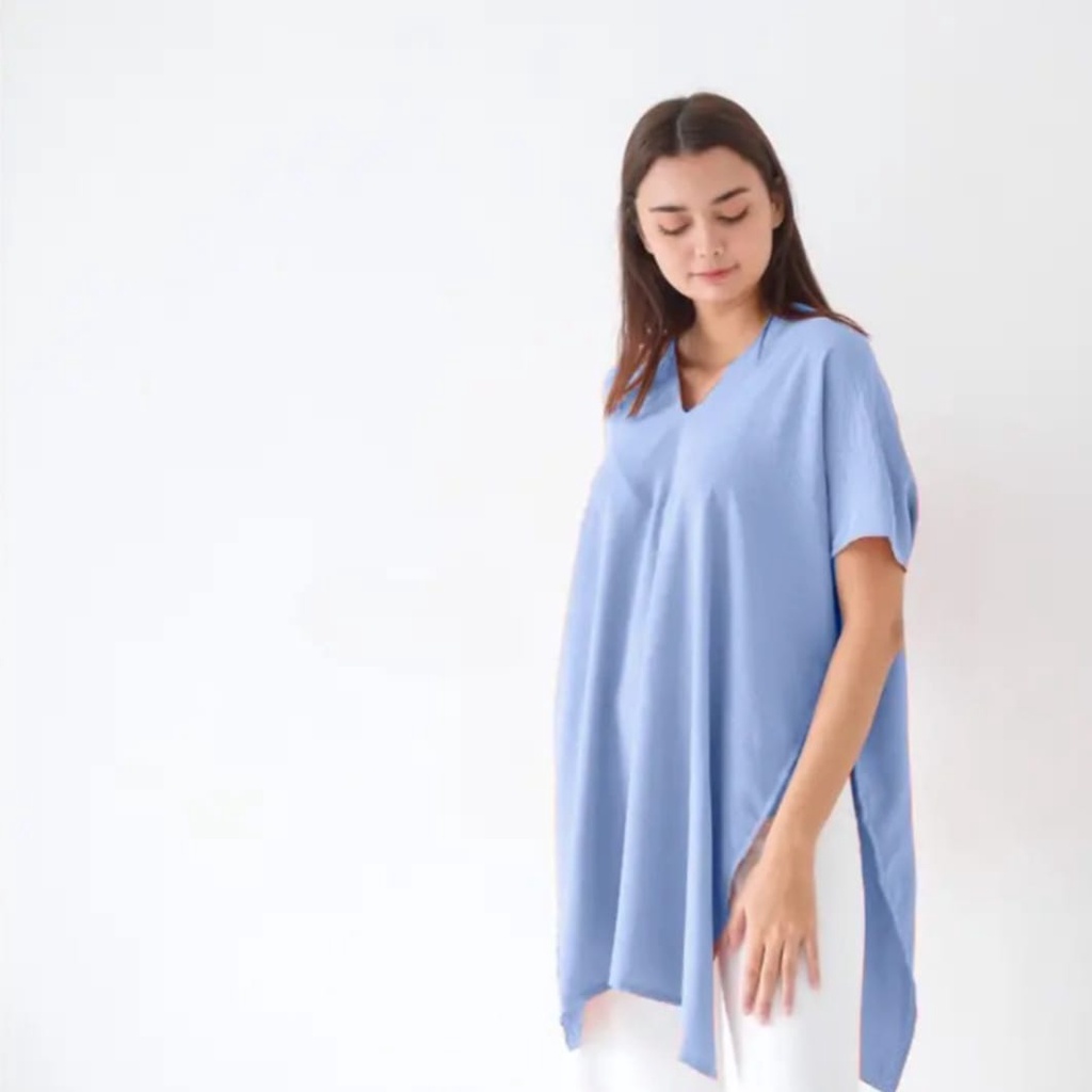 LONG SQUARE TOP ATASAN BLOUSE WANITA AIRFLOW CRINKLE ANTI LECEK AIR