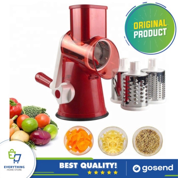 Unik Alat Parut Keju Sayuran Buah Round Blades Slicer Putar Diskon