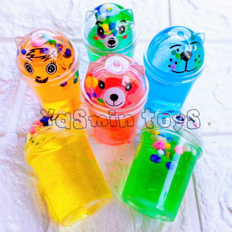 Mainan anak Slime import Es boba warna warni