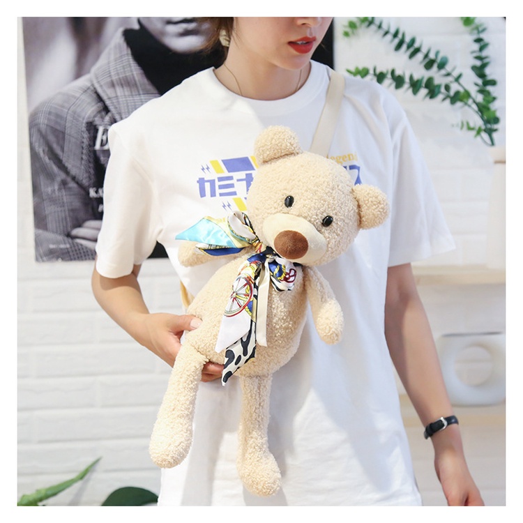 TAS BERUANG TEDDY BEAR RANSEL BULU LUCU IMUT GEMOY BONEKA TEDY BAG Plush fluffy fur Lucu Imut Gemoy Ransel Wanita Baru Boneka Mewah Ransel Kasual Karakter Beruang