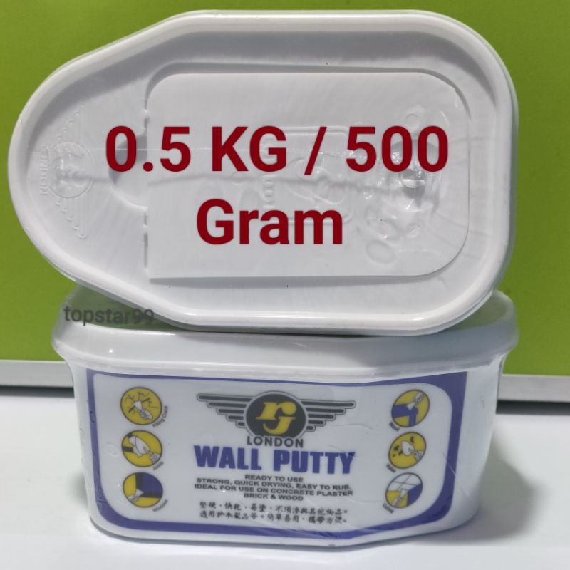 Dempul RJ London Wall Putty 0.5kg /500 gram Dempul Motor Mobil Sepeda Tembok Plamir Kayu Asbes gypsum bata Dll