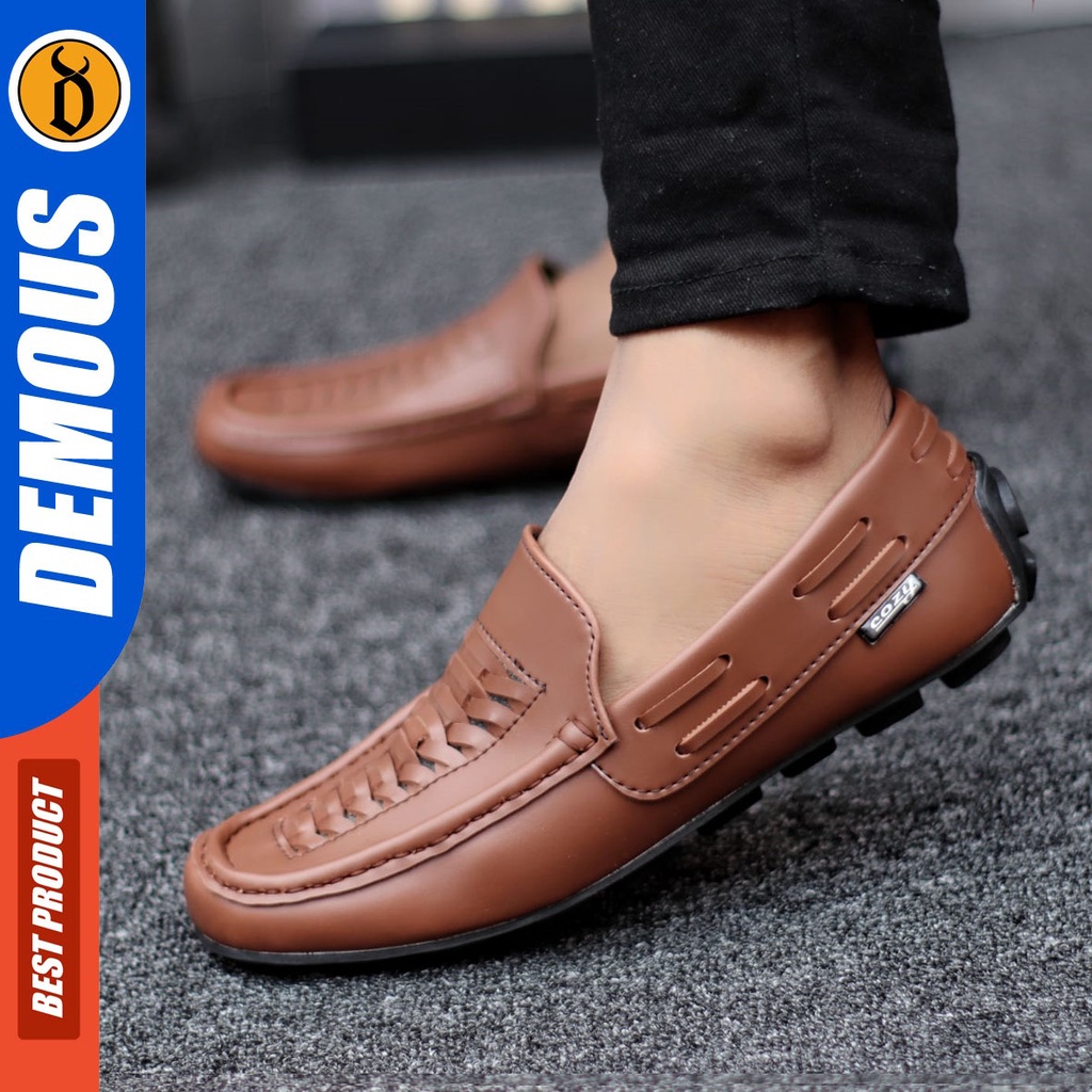 DEMOUS Venezia - Sepatu Formal Pantofel Hitam Kerja Slop Pria