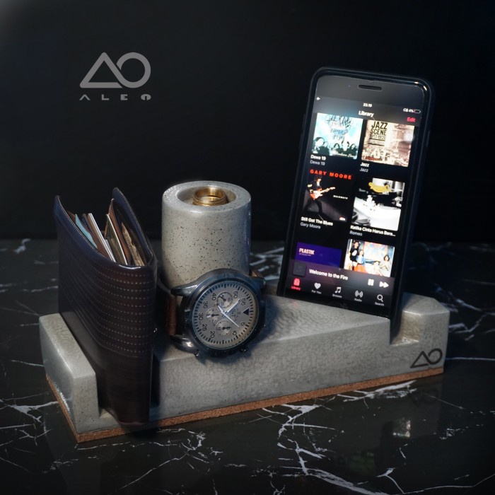 

Stationery Desk Organizer - Handmade Concrete / Semen Composite