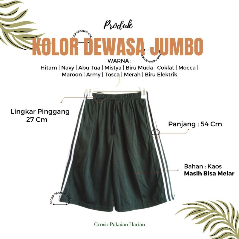 CELANA PENDEK MURAH JUMBO/KOLOR JUMBO