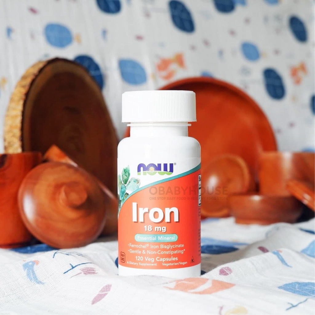Now Foods Iron 18 mg 120 Veg Capsules