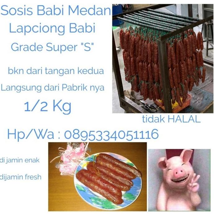 

Sosis Babi / Lapchiong 1/2 kg Asli Medan grade super, Readyyyyyu