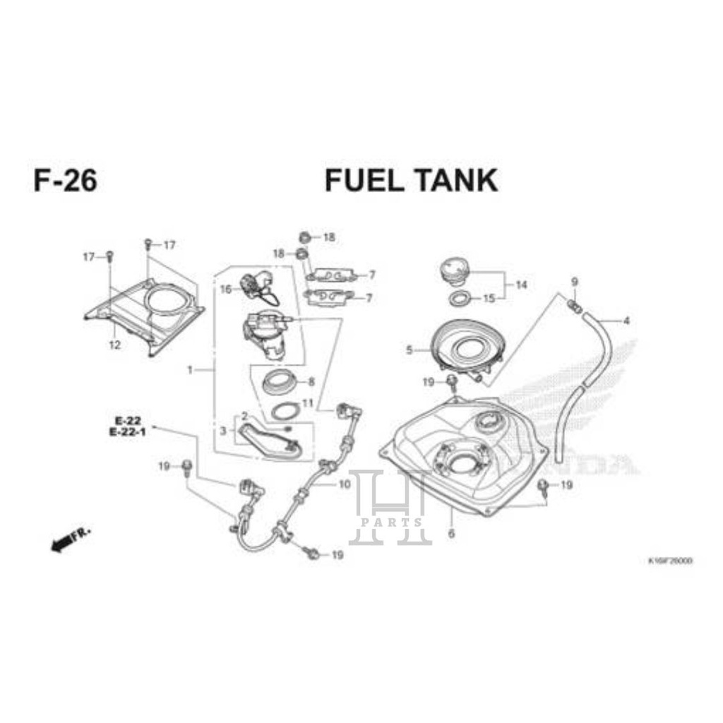 PELAMPUNG TANGKI AMPER BENSIN FUEL UNIT BEAT SCOOPY FI STARTER KASAR  2012-2015 37800-K16-901 ASLI ORIGINAL AHM HGP HONDA