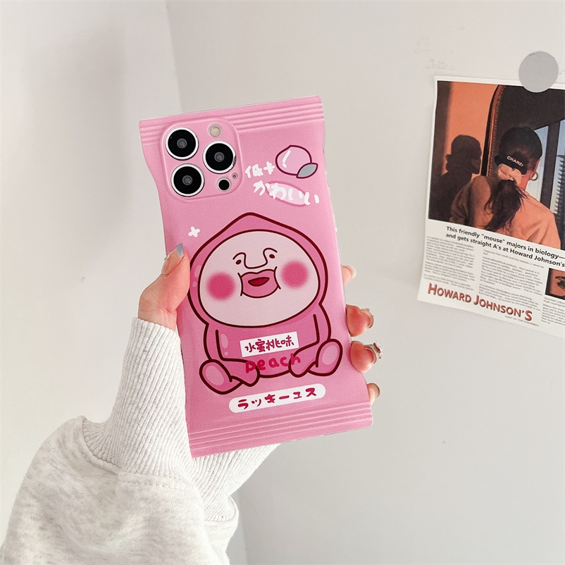 Casing Compatible for iPhone 14 13 12 11 Pro Max iPhone 8 7 6 6s Plus X Xs Max XR  SE 2020 Creative candy bag design Protective Shell Candy Solid Color Lens Protection Phone Case Anti-fall Protective Back Cover