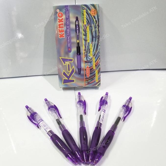 

}}}}}}] Pulpen KENKO K1 gel warna ungu 0.5mm
