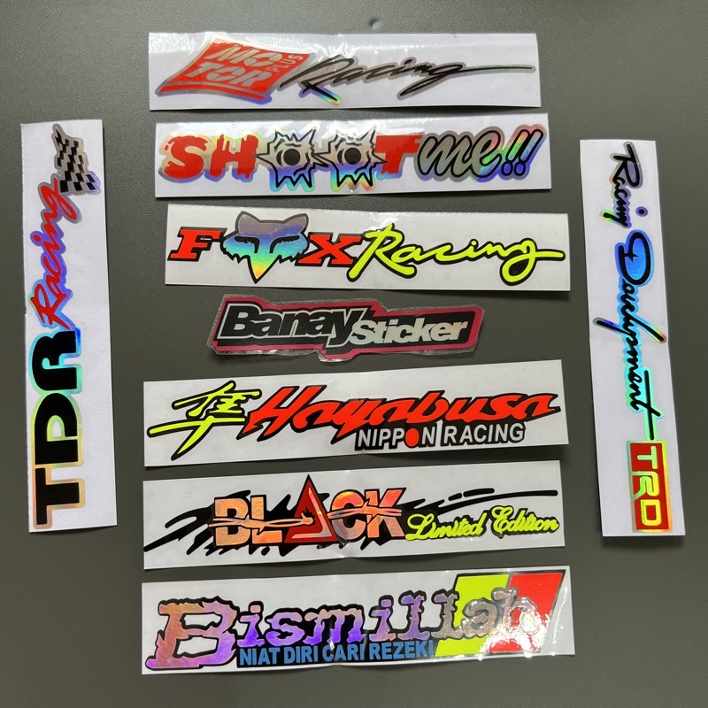 STICKER STIKER FOX RACING TRD TDR MOTOR PLUS BLACK CUTTING