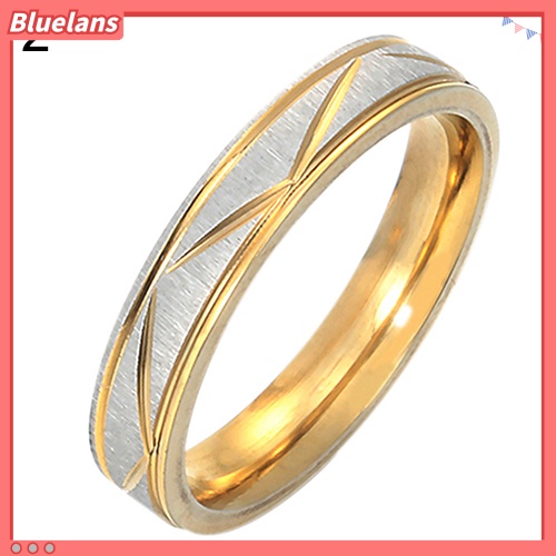 Bluelans Women Men Stainless Steel Couple Ring Wedding Band Promise Engagement Jewelry