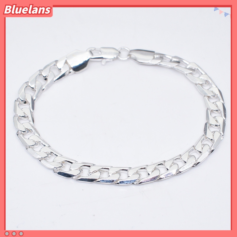 Gelang Rantai Lapis Silver Ukuran 8mm Untuk Pria Dan Wanita