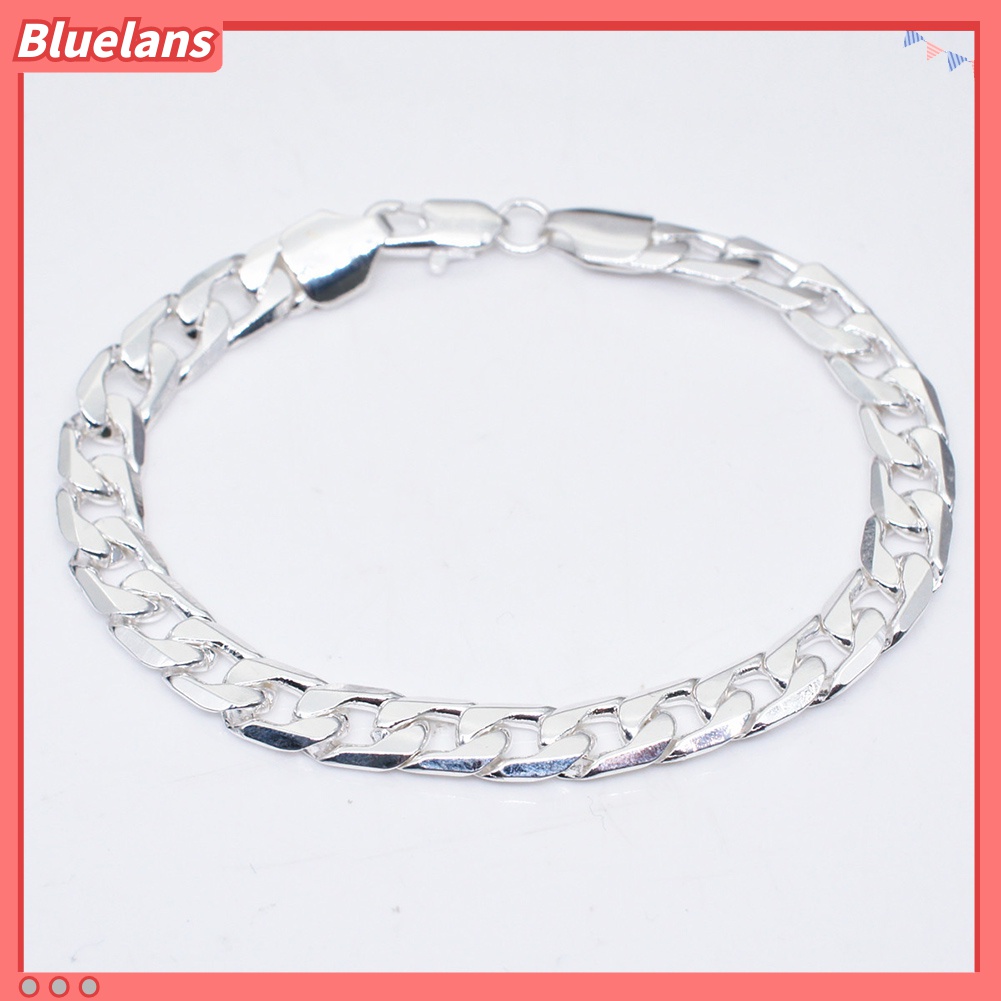 Gelang Rantai Lapis Silver Ukuran 8mm Untuk Pria Dan Wanita