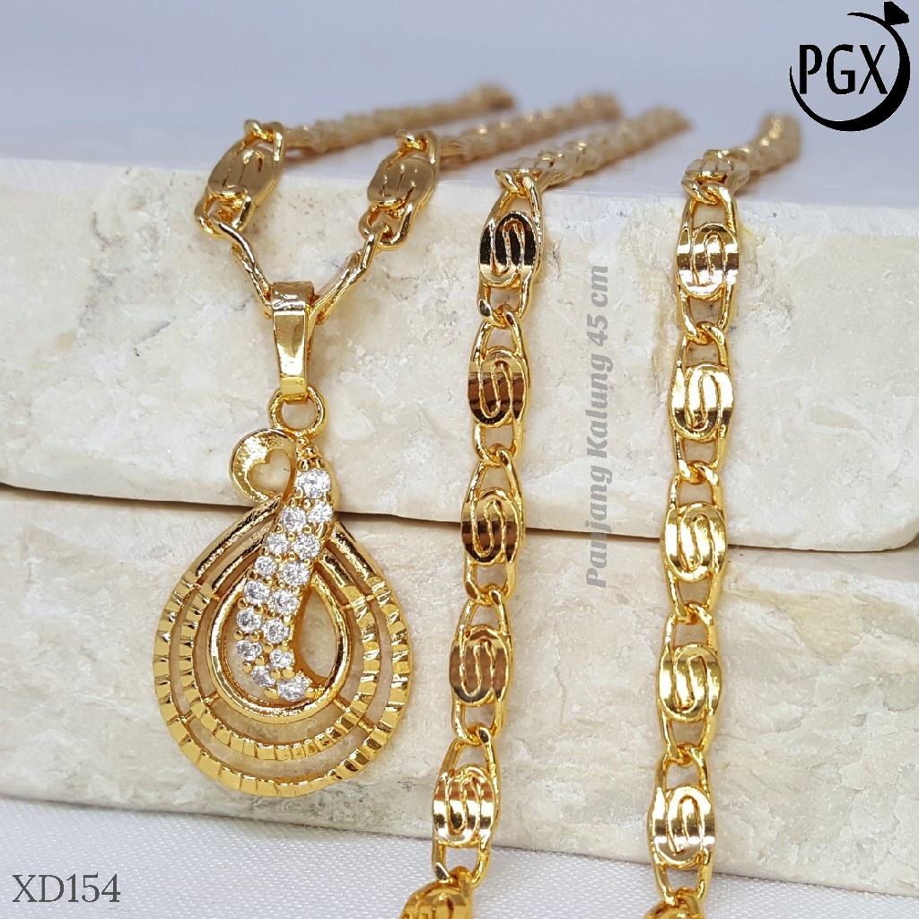 PGX Kalung Wanita Xuping Aksesoris Fashion Perhiasan Lapis Emas XD154