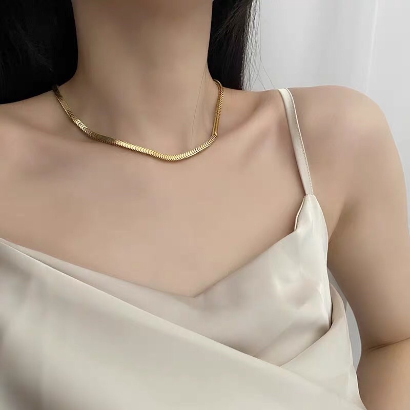 Kalung Titanium Gold Model Terbaru Vintage Elegan Korea Fashion Style