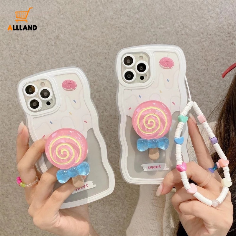 Soft Case Hp Dengan Tempat Permen Lollipop 3D Untuk IPhone 11 / 12 / 13pro Max