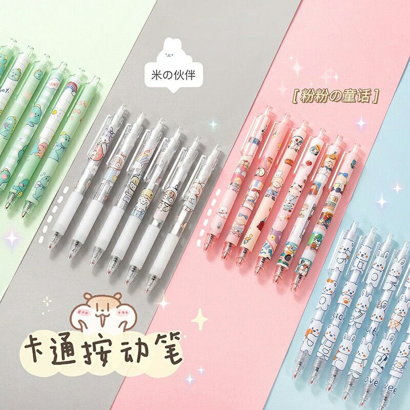 PULPEN GEL HITAM 0.5MM MOTIF KARTUN