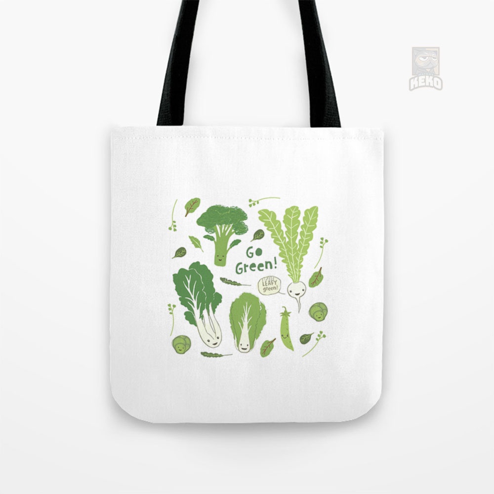 Tote Bag Kanvas Go Green (Leafy Green)