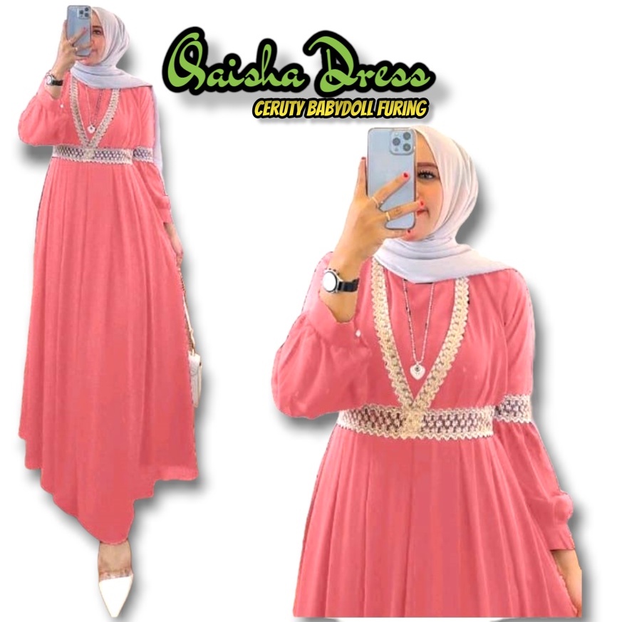 BAJU WANITA GAMIS CERUTY BABYDOLL RIANDHA MAXY DRESS WANITA REMAJA POLOS IMPORT TERBARU 2021