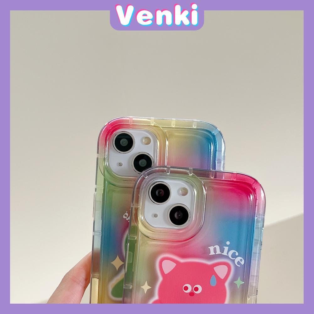 Case For iPhone 14 Pro Max TPU Soft Jelly Airbag Case Gradient Cute Bear Clear Case Camera Protection Shockproof For iPhone 14 13 12 11 Plus Pro Max 7 Plus X XR