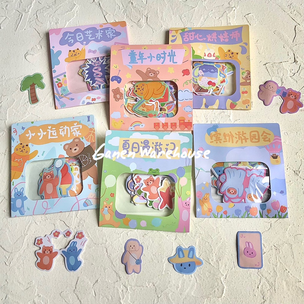

[GW] Sticker Warna Warni Kartun Isi 40 pcs Dekorasi DIY