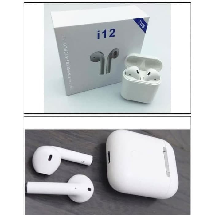 Headset Bluetooth TWS i12 Bluetooth 5.0 Earphone Wireless sport handsfree HiFi Stereo Kompatibel