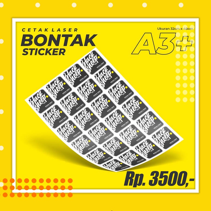 

Cetak stiker bahan bontak A3+ / Chromo A3+