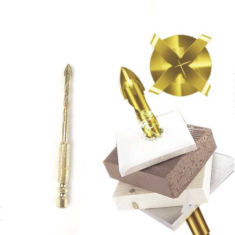 MATA BOR TUNGSTEN CARBIDE CROSS HEX TILE DRILL BIT CARBON STEEL ALAT PELUBANG SET BESI LUBANG KAYU P