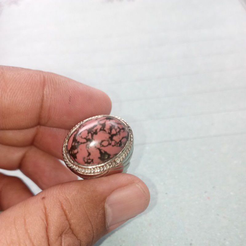 cincin batu akik pirus merah