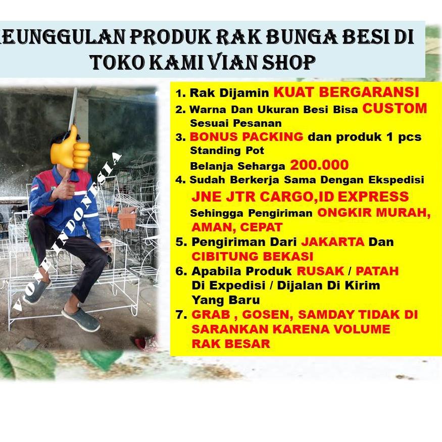 Yang terbaru--Rak Bunga Balkon Besi Dinding Pagar Single Tanaman Hias Outdoor Minimalis Standing Pot